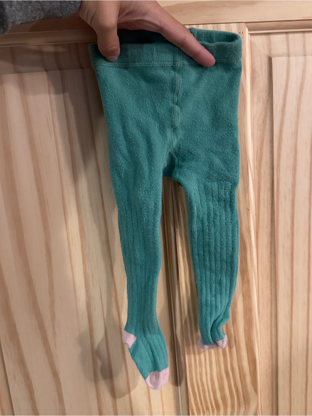 Baby Boden Teal Ribbed Leggings Tights 6-12 months